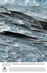Una cuenca en los depsitos estratificados al oeste de Candor Chasma