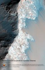 Tracce ricorrenti su pendii in Coprates Chasma